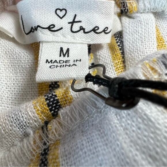 Love Tree NWT Women's Medium Yellow Stripe Shorts High Waist with Belt - Picture 4 of 6